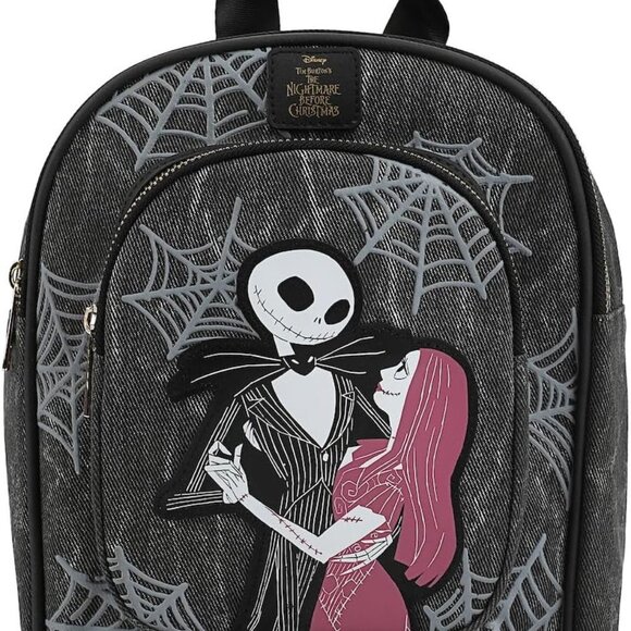 NWT - Nightmare Before Christmas Jack & Sally 9.6" Gray Mini Backpack - Picture 1 of 12
